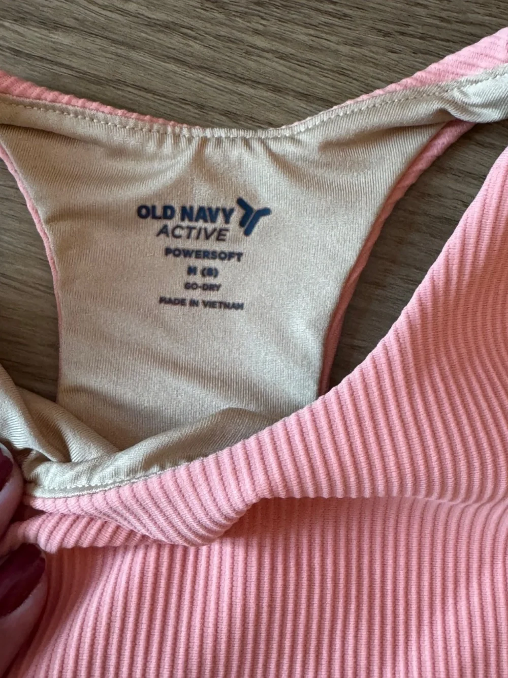 Old Navy Active PowerSoft Girls 2 Piece Tennis Set Coral Pink Ribbed Skort